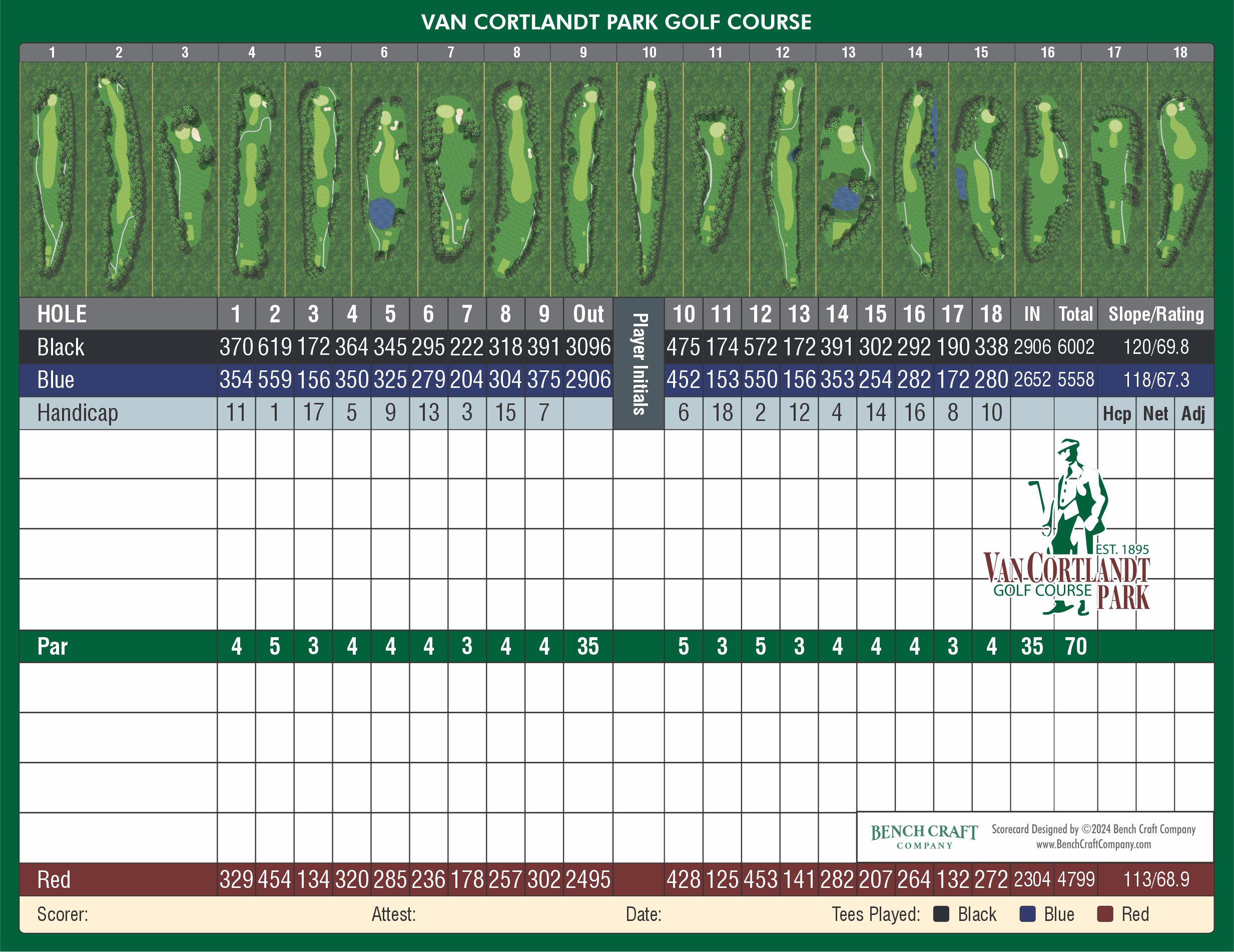 Van Cortlandt Scorecard - GolfNYC